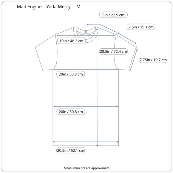 Mad Engine Star Wars Merry Force Be With You Yoda Santa Short Sleeve Tee Medium - Picture 14 of 15